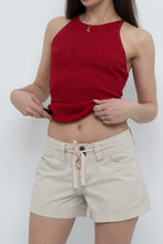 Load image into Gallery viewer, Vintage x SMART SET Red Shimmer Ribbed Knit Tank (S, M)