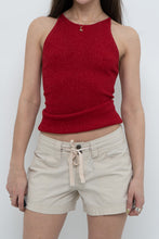 Load image into Gallery viewer, Vintage x SMART SET Red Shimmer Ribbed Knit Tank (S, M)