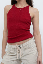 Load image into Gallery viewer, Vintage x SMART SET Red Shimmer Ribbed Knit Tank (S, M)