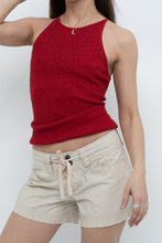 Load image into Gallery viewer, Vintage x SMART SET Red Shimmer Ribbed Knit Tank (S, M)