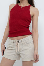 Load image into Gallery viewer, Vintage x SMART SET Red Shimmer Ribbed Knit Tank (S, M)