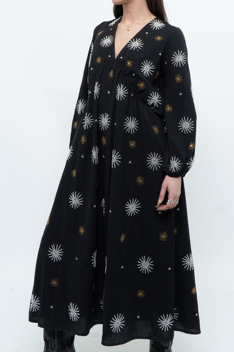 SUNDRESS x Black Silver, Gold Beaded Maxi Dress (XS-M)