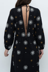 SUNDRESS x Black Silver, Gold Beaded Maxi Dress (XS-M)