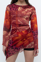 Load image into Gallery viewer, Vintage x Red Patterned Mesh Dress/Top (S, M)