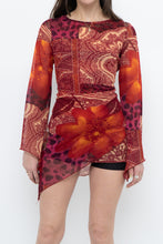 Load image into Gallery viewer, Vintage x Red Patterned Mesh Dress/Top (S, M)