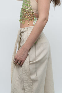 Vintage x MAAC LONDON Beige Linen Skort (XS, S)