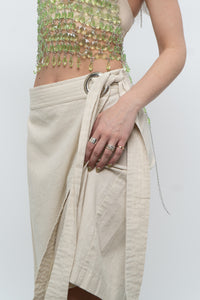 Vintage x MAAC LONDON Beige Linen Skort (XS, S)