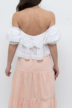 Load image into Gallery viewer, ZARA x Cotton White Off-Shoulder Cropped Bohemian Top (M, L)