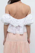 Load image into Gallery viewer, ZARA x Cotton White Off-Shoulder Cropped Bohemian Top (M, L)