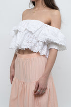 Load image into Gallery viewer, ZARA x Cotton White Off-Shoulder Cropped Bohemian Top (M, L)