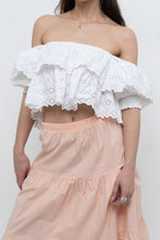 Load image into Gallery viewer, ZARA x Cotton White Off-Shoulder Cropped Bohemian Top (M, L)