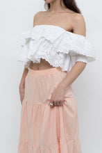 Load image into Gallery viewer, ZARA x Cotton White Off-Shoulder Cropped Bohemian Top (M, L)