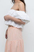 Load image into Gallery viewer, ZARA x Cotton White Off-Shoulder Cropped Bohemian Top (M, L)