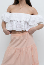 Load image into Gallery viewer, ZARA x Cotton White Off-Shoulder Cropped Bohemian Top (M, L)