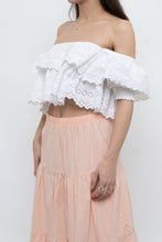 Load image into Gallery viewer, ZARA x Cotton White Off-Shoulder Cropped Bohemian Top (M, L)