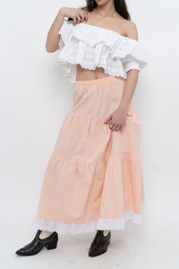 ZARA x Cotton White Off-Shoulder Cropped Bohemian Top (M, L)