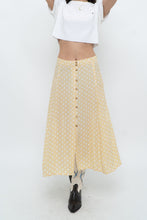 Load image into Gallery viewer, FAITHFUL THE BRAND x Yellow Dotted Midi Skirt (M)