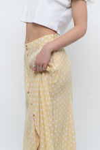 Load image into Gallery viewer, FAITHFUL THE BRAND x Yellow Dotted Midi Skirt (M)