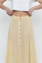Load image into Gallery viewer, FAITHFUL THE BRAND x Yellow Dotted Midi Skirt (M)