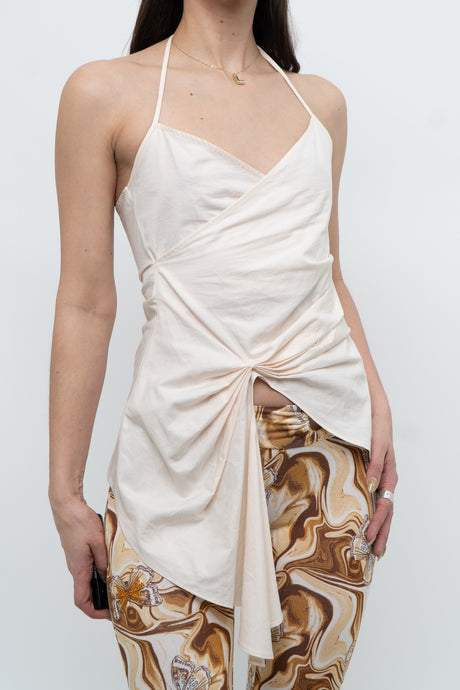 ZARA x Nude Pleated Cotton Tank (XS)