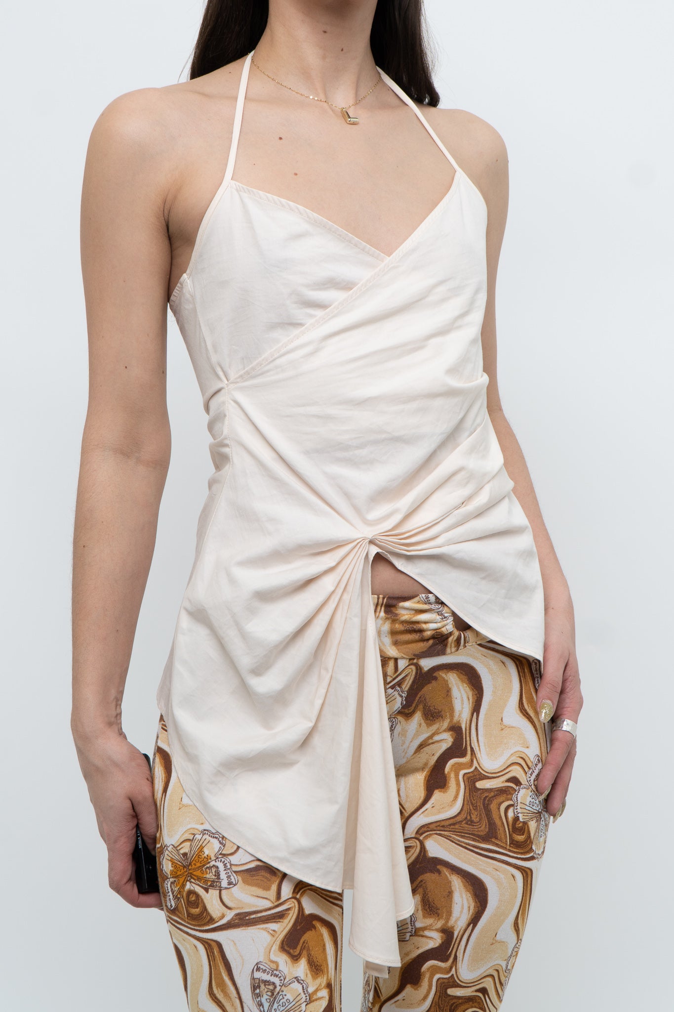 ZARA x Nude Pleated Cotton Tank (XS)