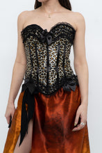 Load image into Gallery viewer, Vintage x Satin Leopard Bow Corset (XS, S)