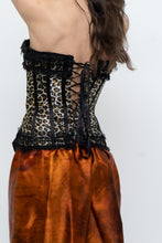 Load image into Gallery viewer, Vintage x Satin Leopard Bow Corset (XS, S)
