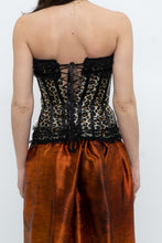 Load image into Gallery viewer, Vintage x Satin Leopard Bow Corset (XS, S)