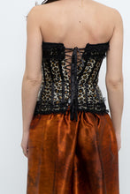 Load image into Gallery viewer, Vintage x Satin Leopard Bow Corset (XS, S)