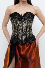Load image into Gallery viewer, Vintage x Satin Leopard Bow Corset (XS, S)