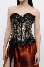 Load image into Gallery viewer, Vintage x Satin Leopard Bow Corset (XS, S)