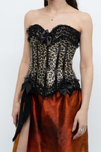 Load image into Gallery viewer, Vintage x Satin Leopard Bow Corset (XS, S)