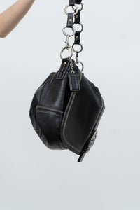 Vintage x COACH Black Leather Oversized Purse