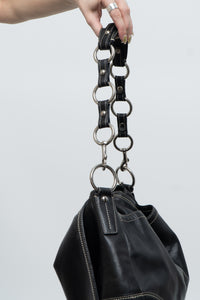 Vintage x COACH Black Leather Oversized Purse