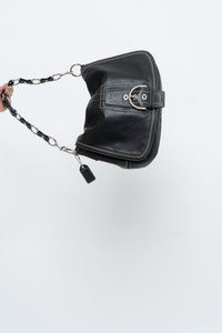 Vintage x COACH Black Leather Oversized Purse