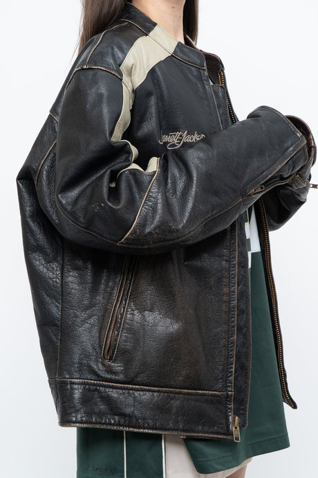 Vintage x BARRETT JACKSON Faded Leather Motorcycle Jacket (M-XL)