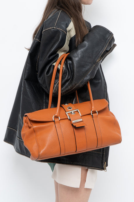 Vintage x CNKW Orange Pebble Leather Purse