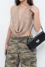 Load image into Gallery viewer, MISSGUIDED x Beige Sequin Crop (S, M)