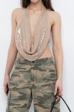 Load image into Gallery viewer, MISSGUIDED x Beige Sequin Crop (S, M)
