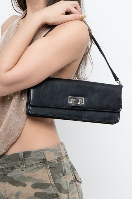 Vintage x Black Leather Small Clutch