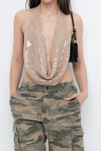 Load image into Gallery viewer, MISSGUIDED x Beige Sequin Crop (S, M)