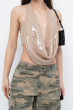 Load image into Gallery viewer, MISSGUIDED x Beige Sequin Crop (S, M)