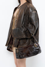 Load image into Gallery viewer, Vintage x Patent Croc Brown Purse