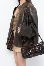 Load image into Gallery viewer, Vintage x Patent Croc Brown Purse