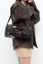 Load image into Gallery viewer, Vintage x Patent Croc Brown Purse