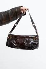 Load image into Gallery viewer, Vintage x Patent Croc Brown Purse