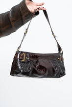 Load image into Gallery viewer, Vintage x Patent Croc Brown Purse