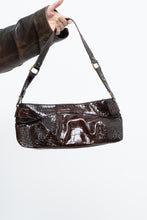 Load image into Gallery viewer, Vintage x Patent Croc Brown Purse