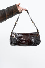 Load image into Gallery viewer, Vintage x Patent Croc Brown Purse