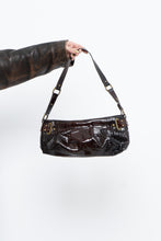 Load image into Gallery viewer, Vintage x Patent Croc Brown Purse